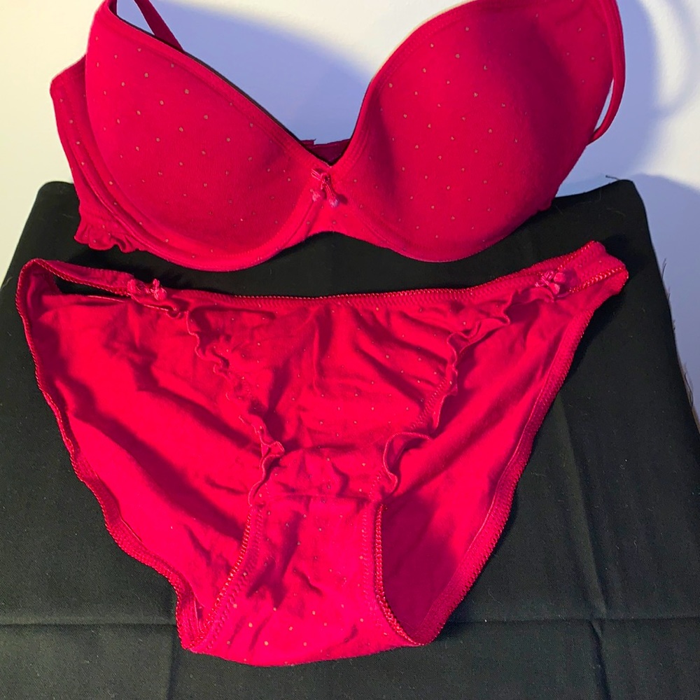 Burgundy Bra and Panty Set by La Senza